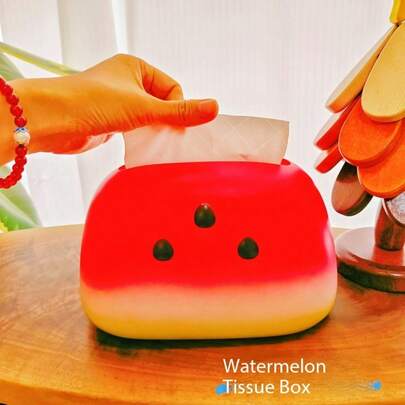 1 hộp khăn giấy hình dưa hấu sáng tạo, trang trí thanh lịch cho phòng khách, phòng ngủ, bàn cà phê.