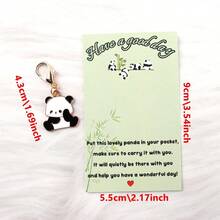 10/14pcs Gift Set, Cute Panda Hug Card Keychain, Inspirational Greeting Cards, Phone Charm Keyring Accessories (Random Assorted Styles), Ideal Gift For Holidays, Parties, Birthdays, Weddings, Graduations, Mother's Day, Father's Day - Multicolor - View 9