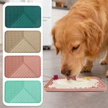 1pc Dog Slow Feeder Mat, Pet Silicone Lick Pad Bowl, Anti-Choke Food Dish With Suction Cup, Healthy Design By Fengrongwanwu To Relieve Anxiety - Multicolor - View 7