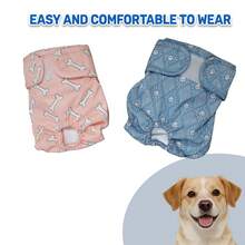 2pcs Adjustable Reusable Dog Diapers, Suitable For Puppies And Small/Medium Dogs During Estrus And Potty Training - Pink - View 7