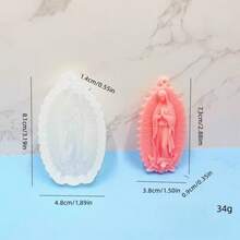 1pc Angel Silicone Mold, Virgin Mary Angel Keychain Silicone Mold, Phone Charm Jewelry Accessory Silicone Mold - White - View 2