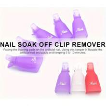 10个高效塑料卸甲夹 - 适用于卸除凝胶指甲油 - 使用方便，温和不伤指甲，便于携带 - 無色 - 查看 7