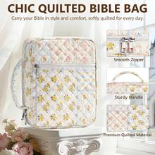 Bible Cover Case For Women Large Bible Bag, Bible Study Supplies Journaling Kit Quilted Church Bag With Handle, Puffer Carrying Case W/Tabs Accessories Easter Mothers Day Christian Gifts For Women Mom - 粉色 - 查看 5