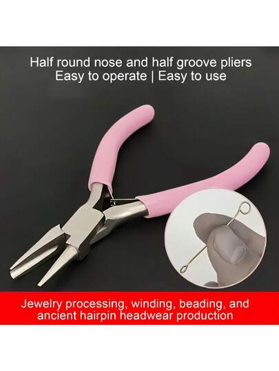 Multi-Functional, Durable Metal Manual Needle-Nose Pliers With A Semi-Circular Design, Suitable For DIY Jewelry Making. Smooth Surface For Easy Maintenance And Robust Construction. Suitable For Everyday Crafting | Ergonomic Design | Sturdy Construction, Suitable For Jewelry/Jewelry And Crafts, Pliers Tool.