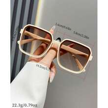 3pcs Plastic Oversized Geometric Leopard Print Retro Timeless Glasses Set, Suitable For Carnival Party, Outdoor Travel, Halloween - 3pcs - View 6