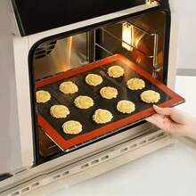 1/2pcs Reusable Silicone Baking Mat, Grill Mat, Oven Mat, Cake Tray Mat, Macarons, Cookies, Baking Tools, Kitchen Accessories, Household Kitchen Supplies - Red - View 9