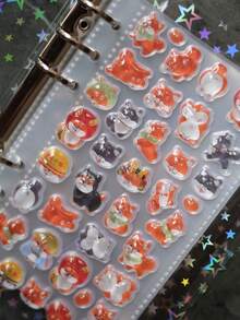 Bộ sticker 3D hình chuột lang nước dễ thương mới, sticker hoạt hình, sticker bong bóng thưởng với hình cún con, mèo con, trái cây. - Nhiều màu - Xem 2