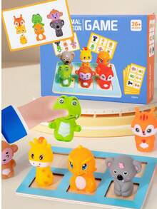 Children's Cognitive Animal Swap Game, Wooden Matching Puzzle Toy, Fun Parent-Child Gift - Multicolor - View 1