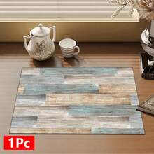 1pc Multi-Purpose Kitchen & Dining Mat - Absorbent, Durable Polyester Dish Drying Pad For Countertops, Sink, And Washing Machine - Ideal For Dishes, Coffee Makers, And Pet Bowls - Stylish Blue And Beige Design, Dish Drying Mat| Modern Kitchen Mat| Absorbent Mat, Dish Drying Mat - Nhiều màu - Xem 5