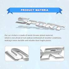 3D Sport Sticker Badge Metal Styling Personalised Sport Emblem For Car Side Fender Rear Trunk Decoration Accessories In Silver Durable Automotive Exterior Decoration With Premium Finish For Custom Vehicle Styling And Enhanced Visual Appeal - 銀色 - 查看 3