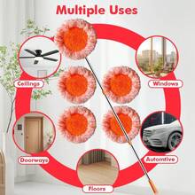Chổi lau trần/tường, bộ chổi lau trần đa năng kèm 2 đầu lau chính hãng, thích hợp để lau bụi, lý tưởng để làm sạch sàn nhà, tường, gạch, kính và xe hơi, dụng cụ vệ sinh có chức năng sử dụng kép ướt và khô giúp loại bỏ bụi bẩn hiệu quả và cung cấp vật dụng làm sạch. - A - Xem 9