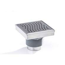 Designline 4 pulgadas. x 4 pulgadas. Rejilla cuadrada de drenaje - Acero inoxidable - Ver 3