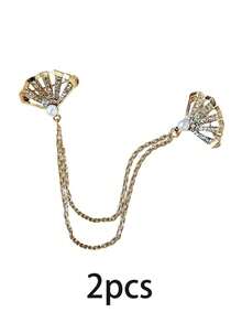 1pc/2pcs Rhinestone Rudder Brooch, Fashion Unisex Personalized Formal Dress Badge Pin - Multicolor - View 14