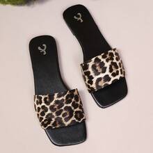 2026 Summer New Leopard Print Flat Slide Sandals, Fashionable And Personalized - Leopard - View 3