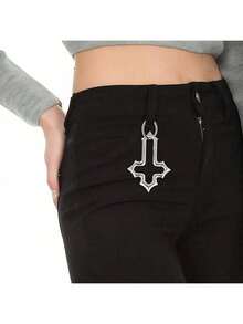 Móc khóa hình thánh giá thời trang, móc khóa hình thánh giá Chúa Giêsu kiểu Y2K, phụ kiện túi xách màu bạc, phụ kiện chìa khóa unisex - Xem 4