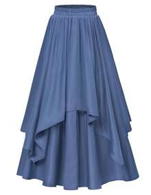 Women Halloween European American Style Irregular Mid Length Skirt Elastic Waist Half Skirt  Cross Border Hot Selling - màu đen - Xem 10