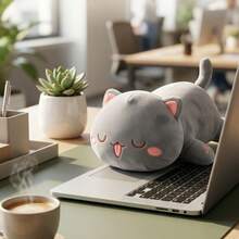 1个可爱睡觉小猫毛绒玩具，儿童卧室小猫毛绒玩具 - 彩色 - 查看 8