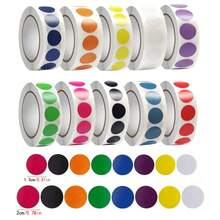 1000 pezzi Adesivi a pois colorati, etichette di codifica colorate rotonde da 13 mm a 19 mm, 10 colori tra cui giallo, verde, rosso, rosa, arancione, blu, viola, bianco, nero, multifunzionali per organizzazione di ufficio, aula scolastica, impermeabili e autoadesivi in PVC - Etichette a punti colorati - Visualizzare 6