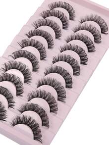 10 Pairs Criss-Cross False Eyelashes, Suitable For Daily Makeup, Can Be Given As Gift To Girlfriend - Black - View 6