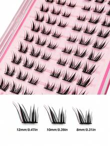 Rikuaild 60/120/180 pezzi di ciglia finte adesive, stile manga, ciglia individuali naturali da fata, per make-up occhi stile anime, adatte per uso quotidiano, feste, festival musicali, viaggi. Ciglia adesive, ciglia pre-incollate, senza colla. - C - Visualizzare 4