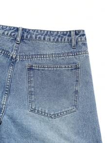 Pantalones cortos de mezclilla con bordado para hombre - Lavado ligero - Ver 6