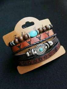 6 chiếc vòng tay denim cổ điển dành cho nam giới - Xanh đậm - Xem 5