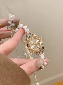 Fashionable Design Women's Quartz Watch Exquisite And Compact Suitable For Daily Matching Birthday/Graduation Gifts Leisure Party Banquets - Gold - View 1