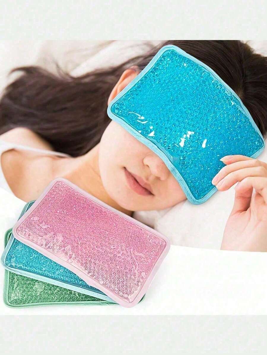 1個凝膠冰袋,附眼罩的冷卻凝膠冰袋帽,適用於臥室、旅行、辦公室、學校、返校用品、海灘、旅行,男女通用,非常適合旅行、運動、辦公室和禮物 - 彩色 - 查看 1
