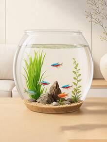 1-Piece Living Room Desktop Fish Tank, New Style Imitation Glass One-Piece Molded Fish Tank, Turtle Tank, Desktop Goldfish Tank, And Harmless, Shatterproof And Unbreakable Fish Tank - View 8