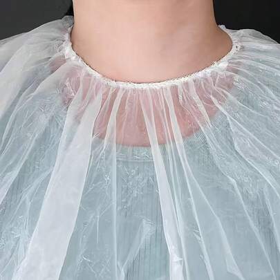 10 pièces Capes de coiffure jetables de salon, transparentes et imperméables, convenant pour la coloration, le permanente, la coupe de cheveux, la coiffure, le lavage des cheveux