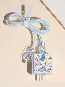 5件套恐龙充电线保护套，兼容 20W 13/14 Pro Max充电器，防断裂 - 彩色 - 查看 2