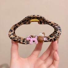 1个豹纹小狗亚克力大号发爪夹，时尚日常佩戴发饰 - 紫紅色 - 查看 7