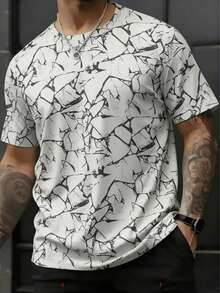Men's Casual Quick-Dry Lightweight Sports T-Shirt, Fashionable Outdoor Short Sleeve - White - View 1