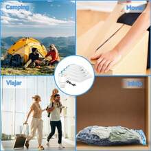 Bolsa de Almacenamiento de Compresión Al Vacío con Bomba Eléctrica de Aire Bolsas de Vacío para Ropa Bolsas para Ahorrar Espacio Reutilizable para Ropa Almohadas y Edredones 10 Pack - como en la foto - Ver 7