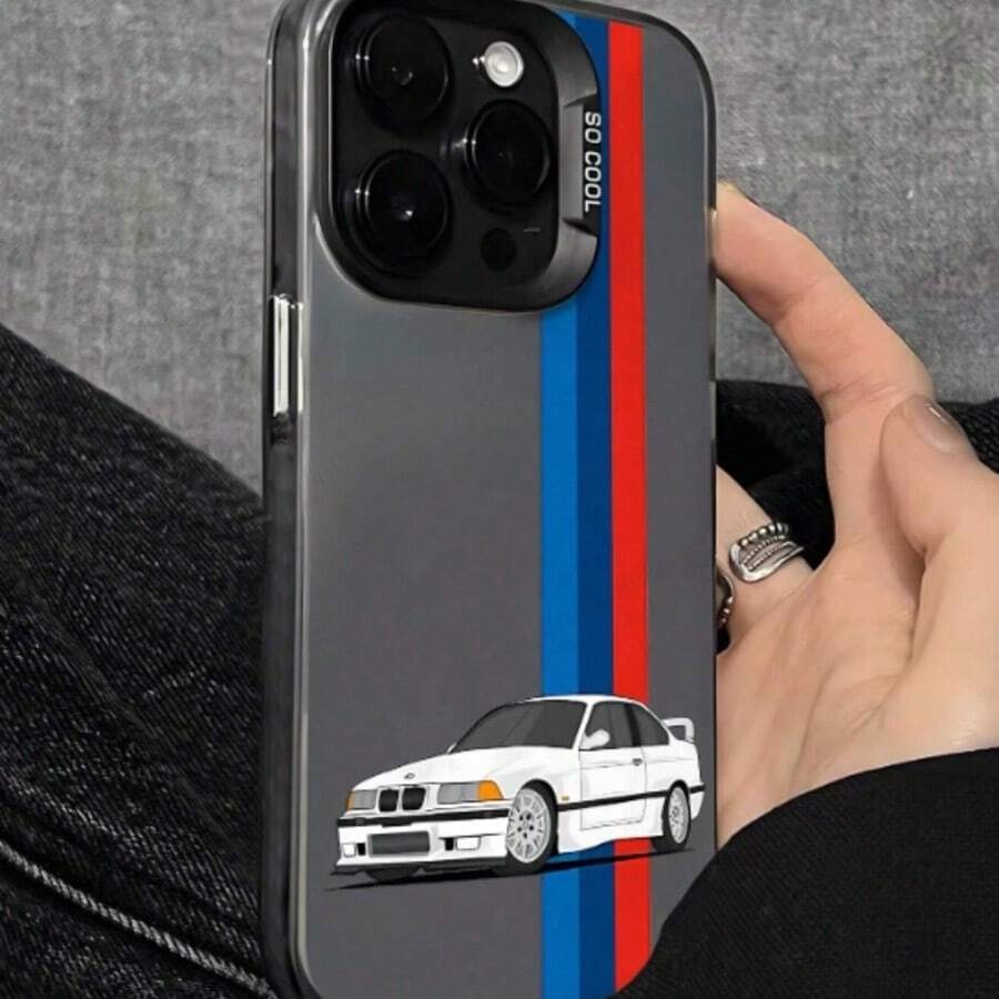 1pc New Handpainted Car Pattern Matte Anti-Fall Protective Phone Case, Compatible With IPhone 17 Pro Max/16 Pro Max/15 Pro Max/Plus/14 Plus/13 Pro Max 1/2 Pro Max/11 - Multicolor - View 1