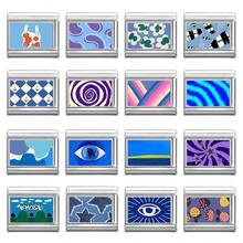 1pc DIY Photo Modular Bracelet, Decorated With Heart, Rainbow, Landscape, Animal, Flower, Eye Elements, Suitable As Party Gift For Friends/Couples, Applicable For Christmas, New Year, Halloween, Valentine's Day, Charming Design, Stainless Steel Jewelry - M294196 M294197 M294319 - View 3