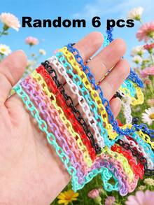 1/6/12/24pcs Multi-Color Fashionable Acrylic Chain Accessories, Suitable For DIY Necklace, Bracelet, Eyeglasses, Mask Chain, Bag Pendant - Multicolor - View 40