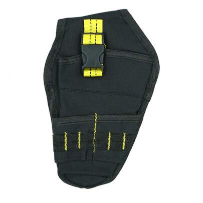 Funda para taladro inalámbrico con clip de metal - Cinturón de herramientas ajustable, adecuado para herramientas eléctricas, bolsillos duraderos y diseño ergonómico, organización sin manos, adecuado para proyectos de bricolaje, carpintería, electricidad, accesorios de trabajo en madera, funda de tela duradera, bolsa de herramientas