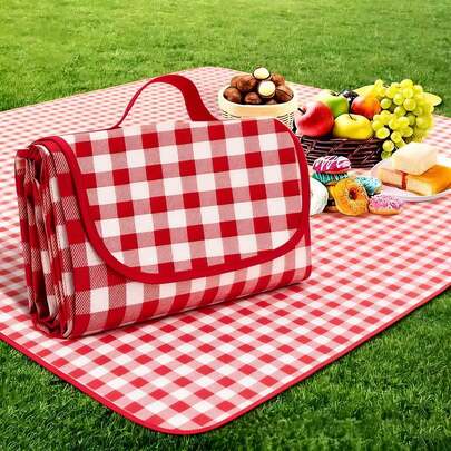 150cm*200cmMantel individual para picnic al aire libre, cobija playera extra grande plegable para acampar, parque, senderismo, jardín y juegos, con diseño de rayas amarillas