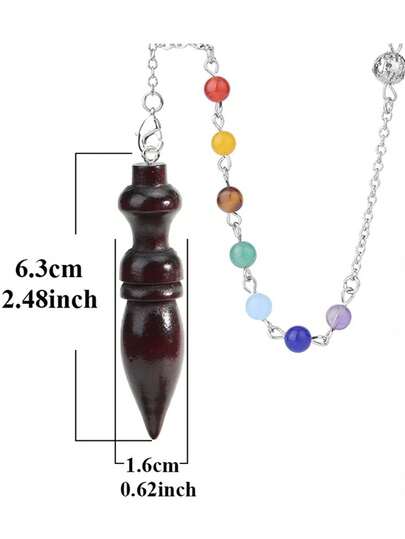 1 chiếc mặt dây chuyền bằng gỗ óc chó Ai Cập, con lắc dùng để bói toán, dò tìm năng lượng, bằng gỗ tự nhiên, có dây chuyền, dùng làm vật chứng thiền định, con lắc tâm linh X087