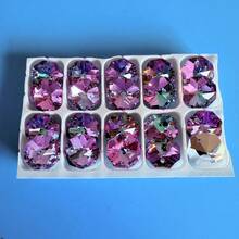 20pcs/Set 14mm Double Hole Glass Beads/Crystal Octagonal Beads, DIY Suncatchers/Crystal Prisms/Crystal Pendant For Chandelier/Christmas Tree Decor/Holiday Decor/Wedding Decor - Multicolor - View 3