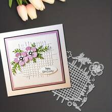 1pc Creative Grid & Flower Metal Cutting Dies, Suitable For Scrapbooking, Embossing Templates, And Handmade Greeting/Gift Cards - A - View 8
