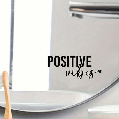 1张【励志镜贴】正能量乙烯基贴纸 - 适用于浴室、梳妆镜、门、窗户和墙壁