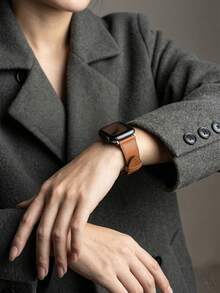 1 dây đeo đồng hồ bằng da thật màu nâu unisex, tương thích với Apple Watch 38mm 40mm 41mm 42mm 44mm 45mm 46mm 49mm, dây đeo da cổ điển tương thích với Apple Watch Series 11 SE3 10 9 8 7 6 5 4 3 2 1 Ultra3/2/1, phụ kiện đồng hồ thông minh cho , phù hợp để đeo hàng ngày, món quà tuyệt vời cho bạn bè, gia đình, Giáng sinh, sinh nhật. - màu nâu - Xem 6