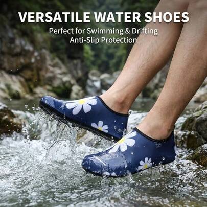 Summer New Navy Daisy Water Shoes, Quick-Dry Breathable Wading Shoes, Suitable For Home, Yoga, Fitness, Beach