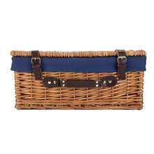 Red Hamper 36cm Double Steamed Wicker Picnic Basket - Navy Blue - View 2