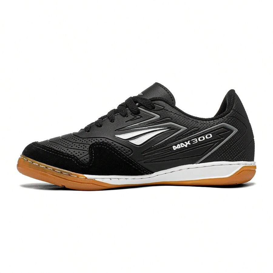 Men's Max 300 Y-1 Futsal Shoe, Stitched, Simple, Basic, Textured Microfiber Leather - 黑與白 - 查看 1