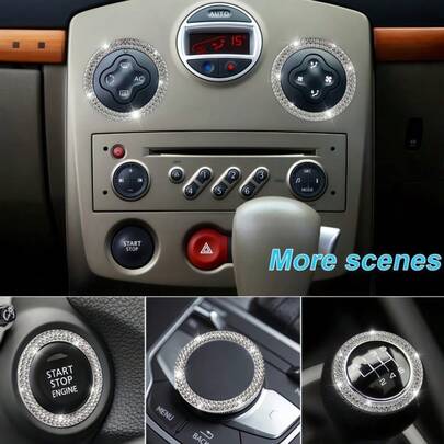 Luxury Crystal Studded Car Ignition Start Button Ring, One-Touch Ignition Decorative Ring, Instantly Elevates Interior Aesthetics, Compact & Elegant Design, Easy Installation