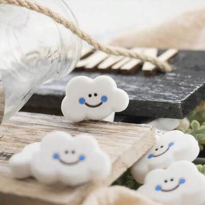 4/6/8个装云朵图案编织针尖保护套，硅胶针脚止动器，针尖帽，钩针套，缝纫配件，DIY手工工具，编织钩针配件，送给编织爱好者和初学者的可爱礼物