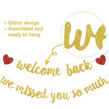 Welcome Back, We Missed You! Glitter Welcome Back Banner, Back To School Decor, Classroom Decoration, Teacher Student First Day Of School Party Supplies - Style 1 - View 3